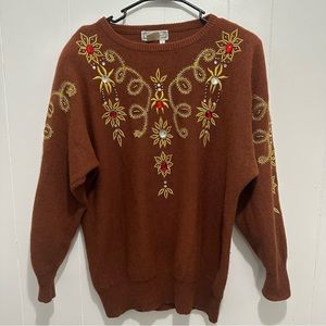 VTG ViVien Forest Womens Sweater Brown Size L